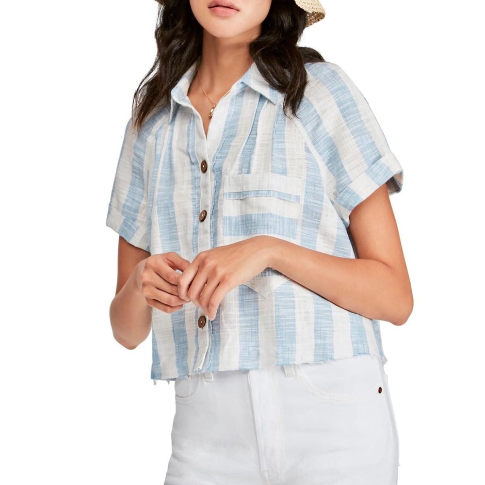 Free People Away at Sea Striped Top